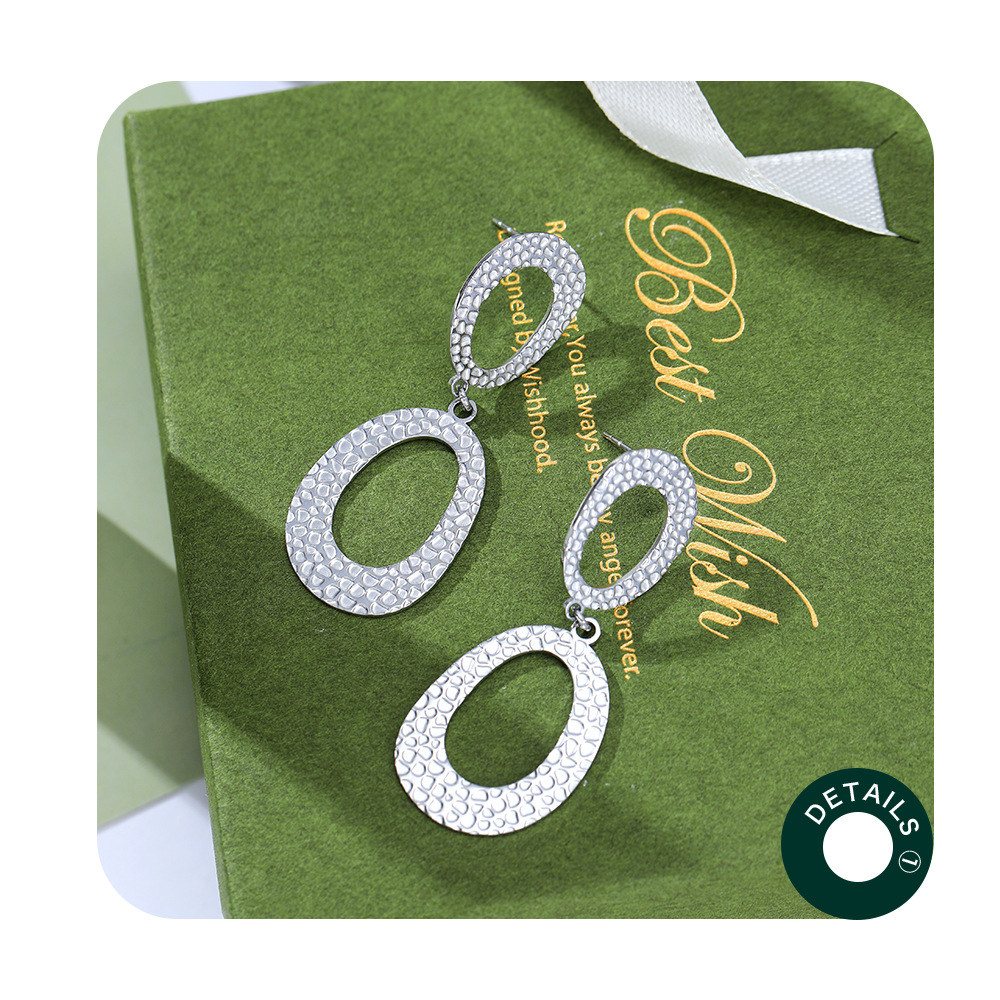 Fashion Geometric Stainless Steel Plating Drop Earrings 1 Pair