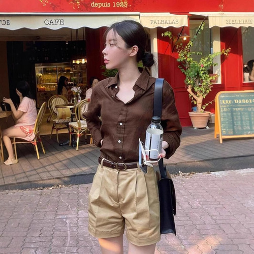 Sun-protection and scanning code scanning couple's shirt, Ralph Polo pony linen shirt, women's RL standard, spring and autumn men and women's long-sleeved embroidery