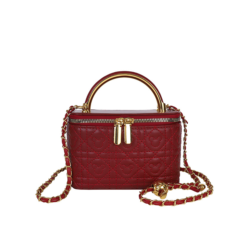 Bolso de mujer de comercio exterior nueva moda caja de mano bordada de diamante bolso cuadrado de oro cadena bolso de hombro