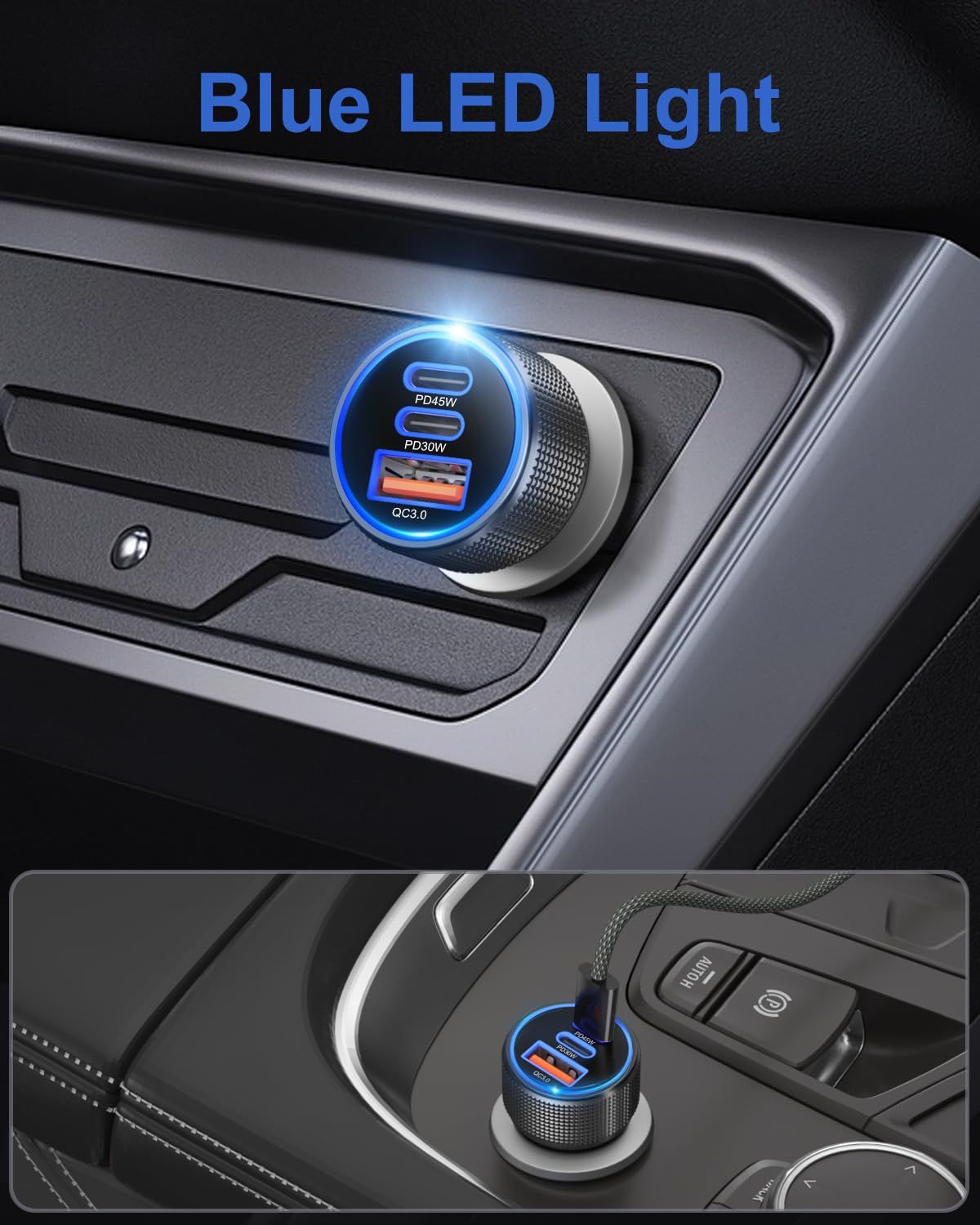 Amazon's Cross-Border Best-Selling Pd45W 2C+1A Multifunctional Car Charger Super Fast Charging Factory Wholesale