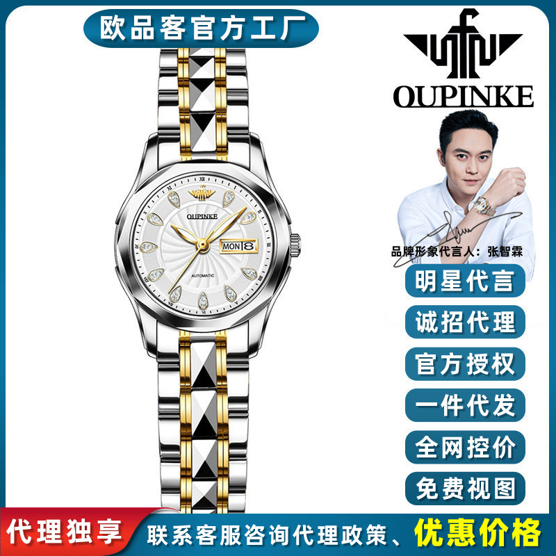 A generation of European Pinke brand waterproof automatic mechanical watch factory wholesale simple temperament watch women's watch