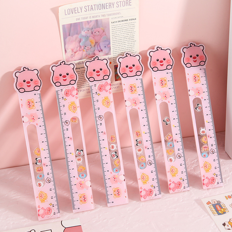 Nuevos productos Capibara Rock Regla 15cm acrílico regla recta de alto valor de la presión de los estudiantes de la escuela primaria papelería