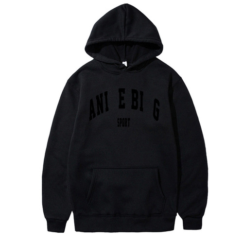 American ANINE letter printed sweatshirt fashion winter lined hooded sweatshirt loose sports men women sweatshirt