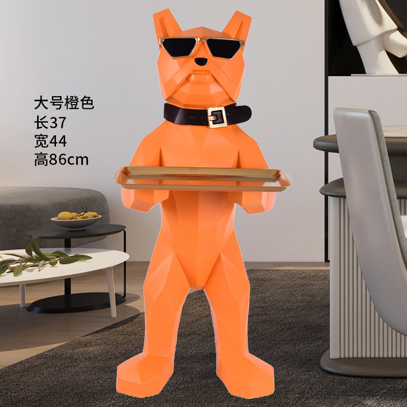 大型幾何学フレンチブルドッグ床置き収納装飾品リビングルームクラブホテル寝室新築祝いギフトハイエンド装飾