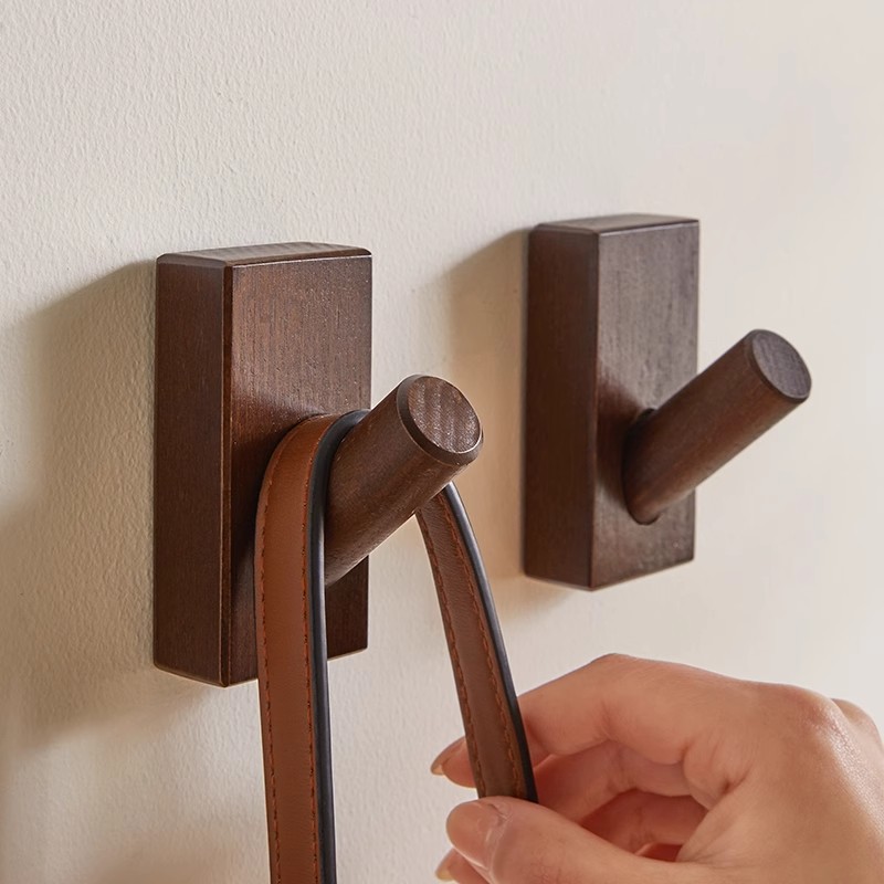 Nuevo gancho de madera sólida en la pared sin clavos gancho de sombrero creativo de pared percha de ropa americana estereoscópica percha de ropa duradera