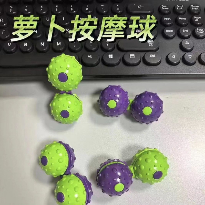 Descompresión rábano masaje bola TikTok dedo rodillo giratorio Bola de descompresión masajeador 3D dedo bola giratoria juguete