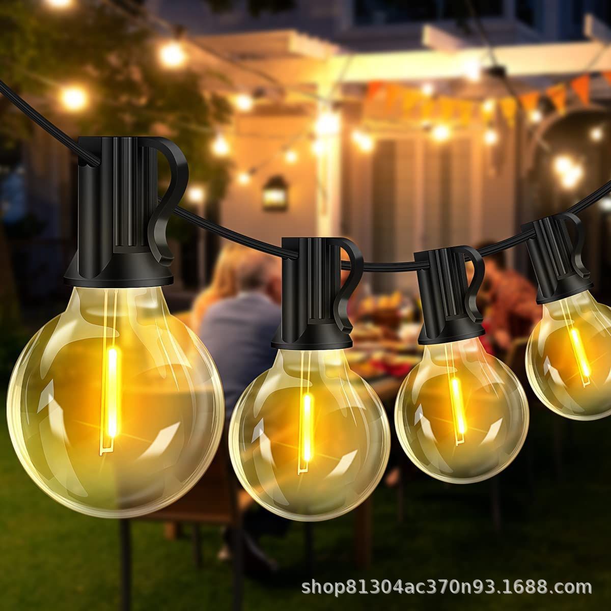 Transfronterizos G40 string LED al aire libre agua string luz solar G40 Euro enchufable luz de camping al aire libre