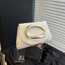 跨境时尚金色手提包春季简约欧美新款单肩斜挎导型贝壳亚克力包