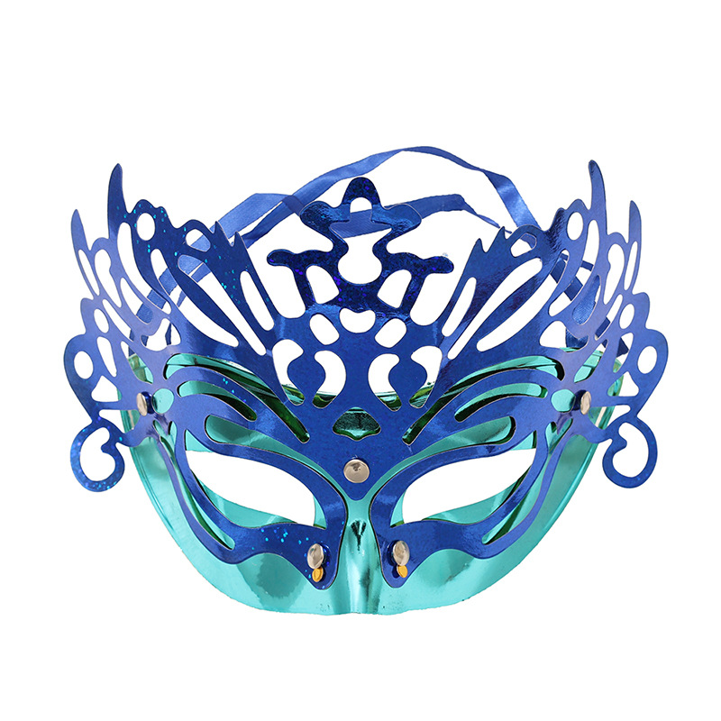 Máscara veneciana media cara carnaval Halloween con corona