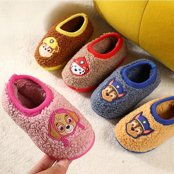 Wang Wang team children's cotton shoes bag heel winter boys home indoor children's female baby children's anti-slip cotton slippers autumn