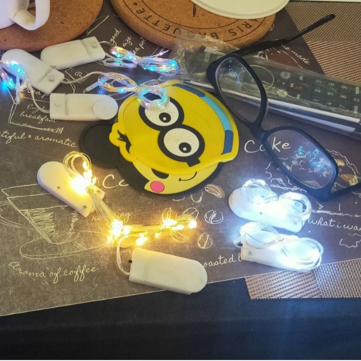 CR2032 caja de la batería alambre de cobre luz cadena pastel fresco ramo caja regalo chino San Valentín Navidad amante Navidad Decoración