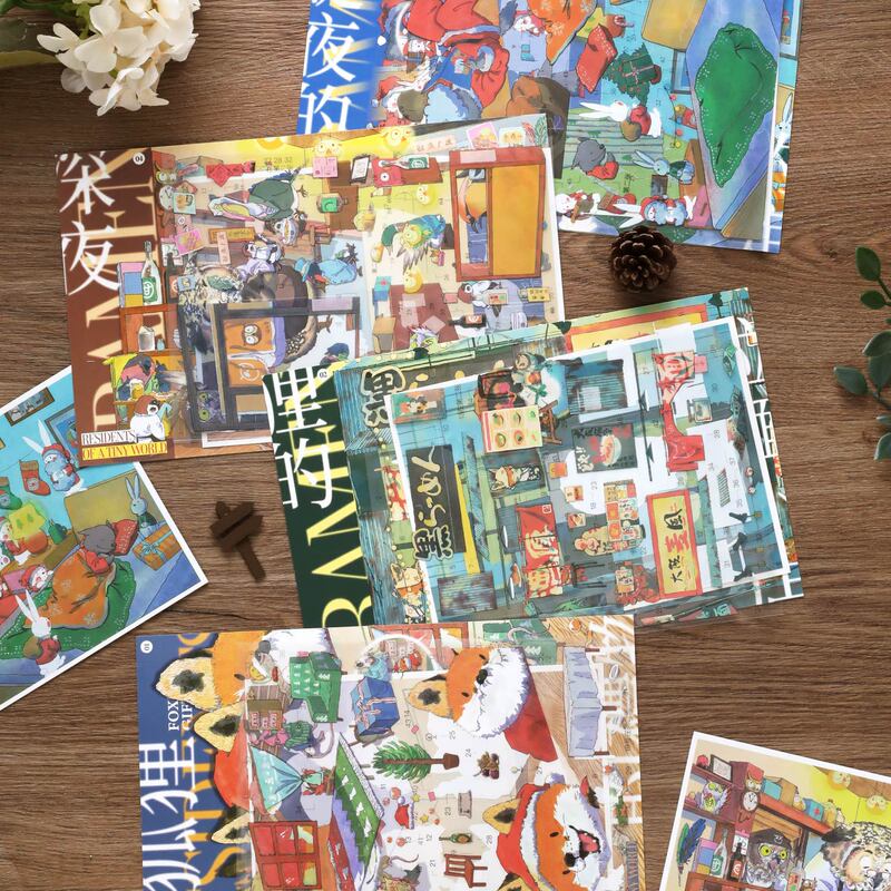 Xiaohuayuan 36.0 Small World Residents Scenery Stickers Immersive Fairy Tale Town Journal Decoration Stickers Xiaohuayuan 36.0 Small World Residents Scenery Stickers Immersive Fairy Tale Town Journal Decoration Stickers