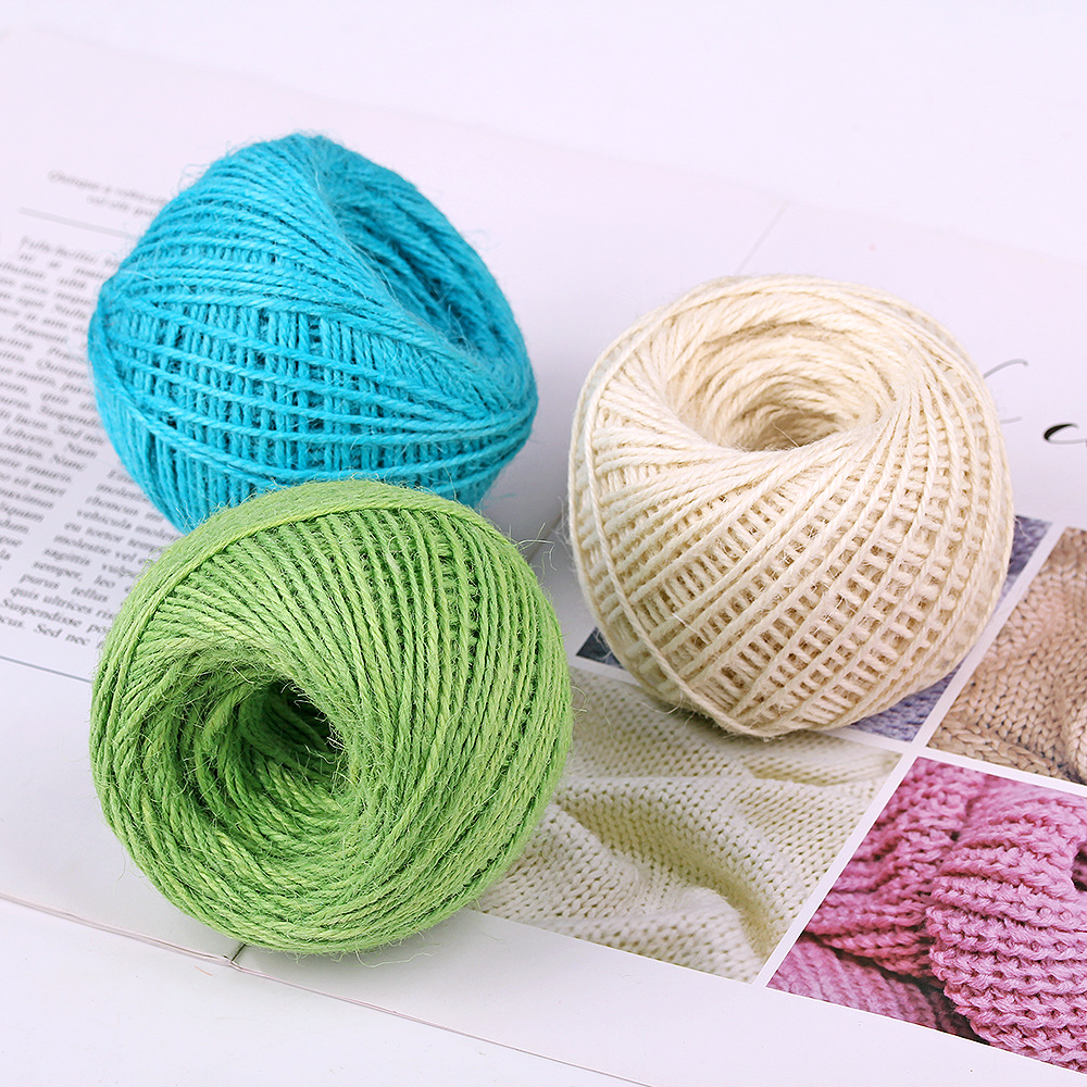 Colorful Jute Rope 2mm DIY Handmade Retro Weaving Kindergarten Decoration Yellow Jute Rope 25/50/100m/Reel