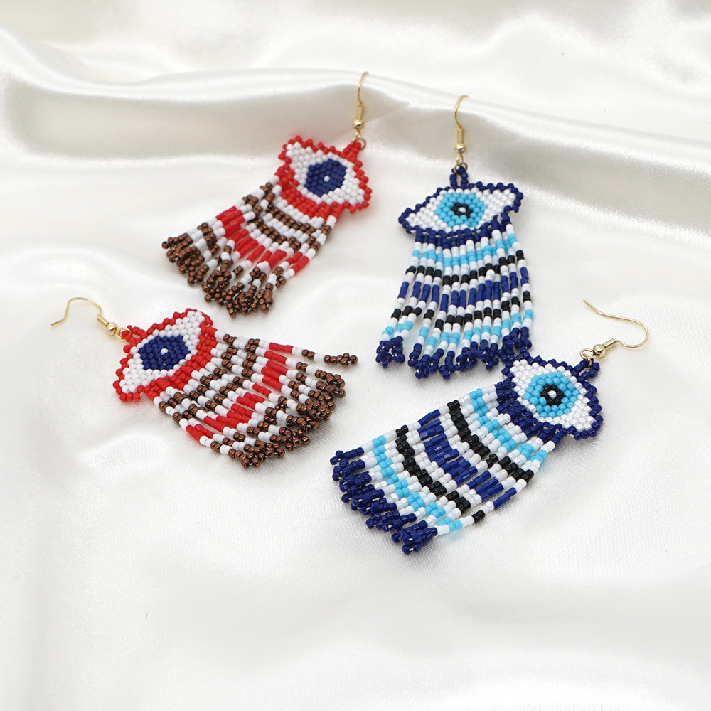 Simple Turkish Blue Eyes Fashion Beaded Earrings display picture 3