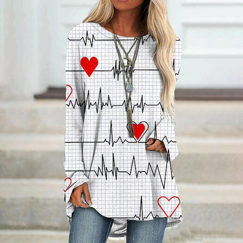 Women's T-shirt Long Sleeve T-shirts Classic Style Streetwear Heart Shape display picture 2