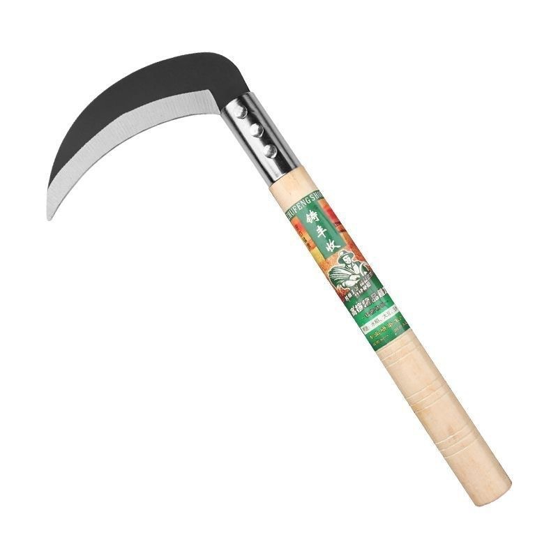 户外割草锄草镰刀工具割菜开路野菜锰钢木柄收割农用韭菜弯刀长柄