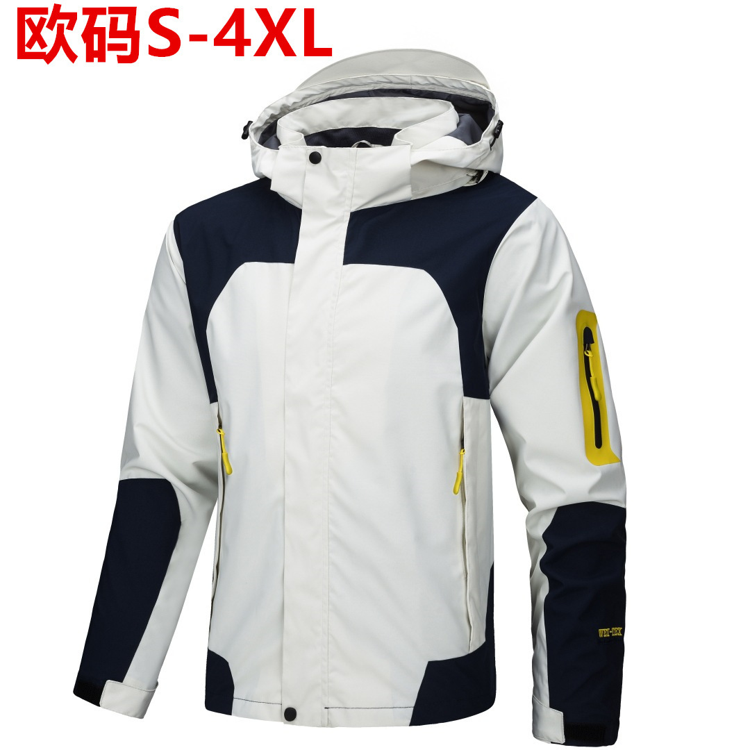 Amazon European Size Jacket Men's Jacket Thin Outdoor Windproof and Waterproof Hooded Couple Mountaineering Jacket Manufacturer