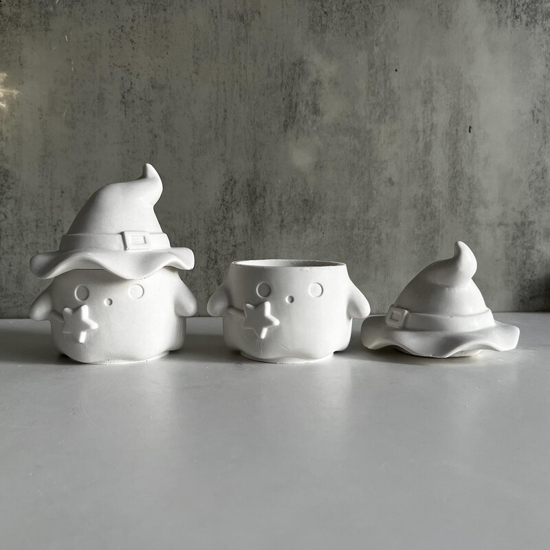 ハロウィーン幽霊収納ボックスシリコン金型アクセサリー収納石膏金型キャンドルカップ収納缶金型|undefined