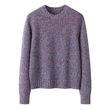 鄂尔多斯市源头工厂100纯山羊绒加厚毛衣宽松大码花纱5针羊绒衫女