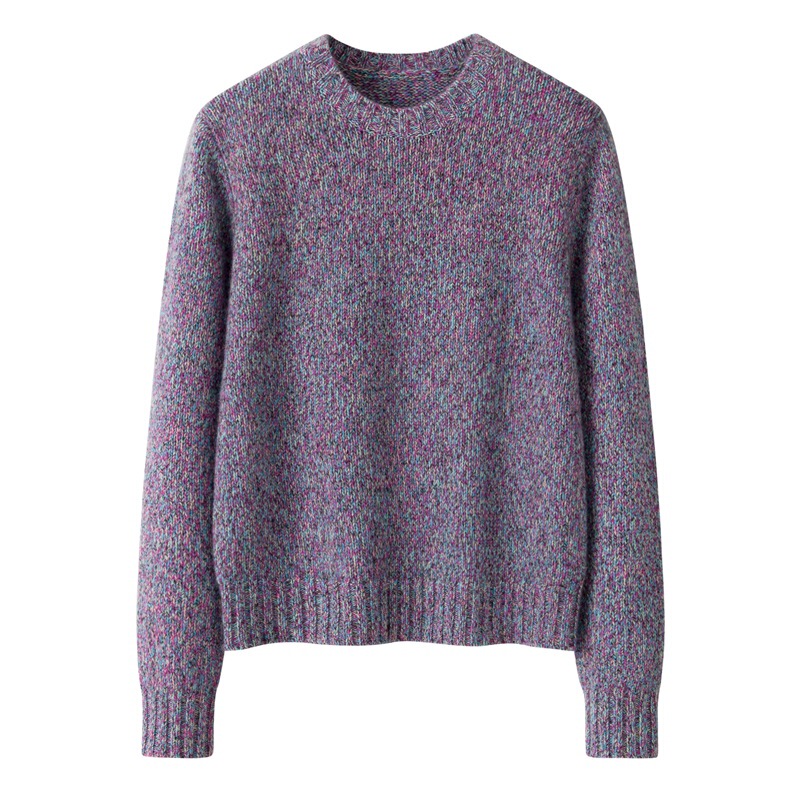 Ordos City Source Factory 100 Pure Cashmere Thickened Sweater Loose Large Size Flower Yarn 5-Needle Cashmere Sweater for Women