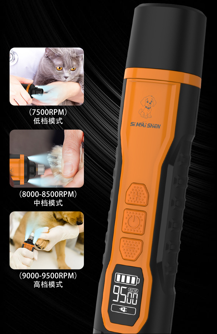 Grenzüberschreitender Bestseller-Direktverkauf vom Hersteller, stille elektrische Maniküre-Maschine, elektrischer Nagelpolierer für Katzen und Hunde