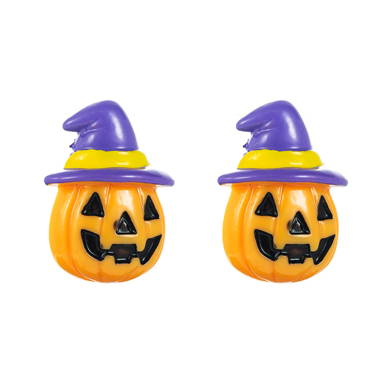 Halloween Kürbis Kopf Weiße Geister Form Ohr Stecker Großhandel Nihao Schmuck display picture 7