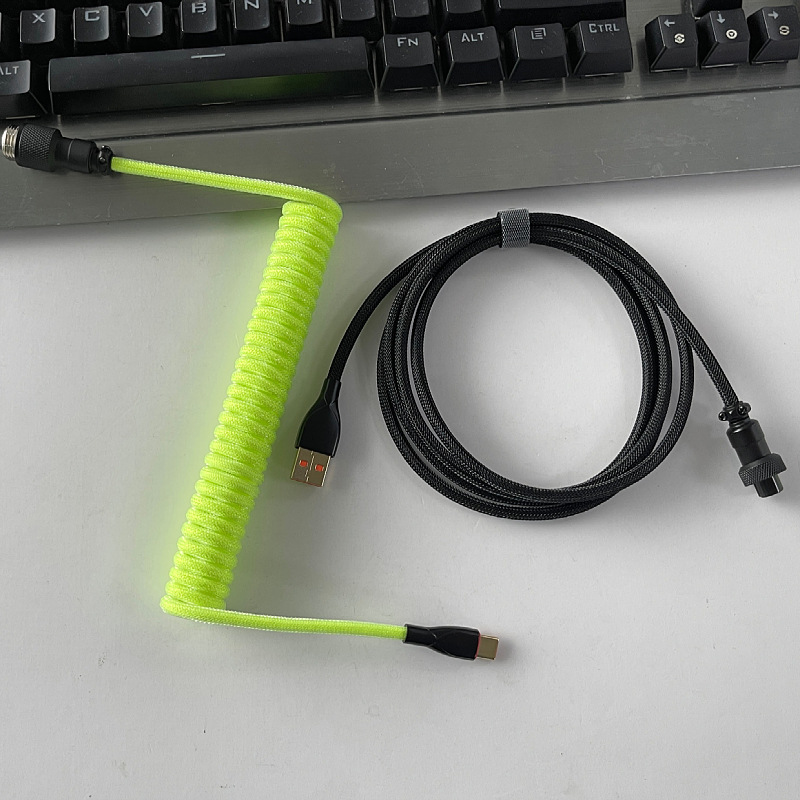 Cable para teclado mecánico de eje magnético 8K, con conectores de aviación, resorte, USB, personalizado colorido, para juegos