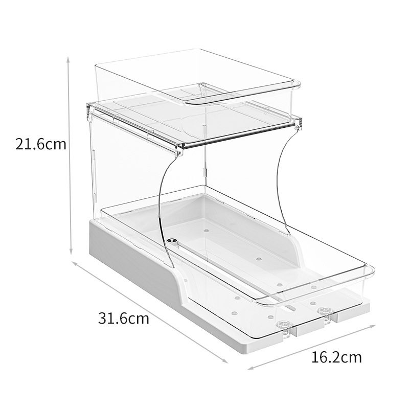 Estante de almacenamiento de cosméticos multifuncional Caja de almacenamiento de cosméticos giratoria Estante de almacenamiento tipo extracción Almacenamiento de productos de cuidado de la piel de escritorio