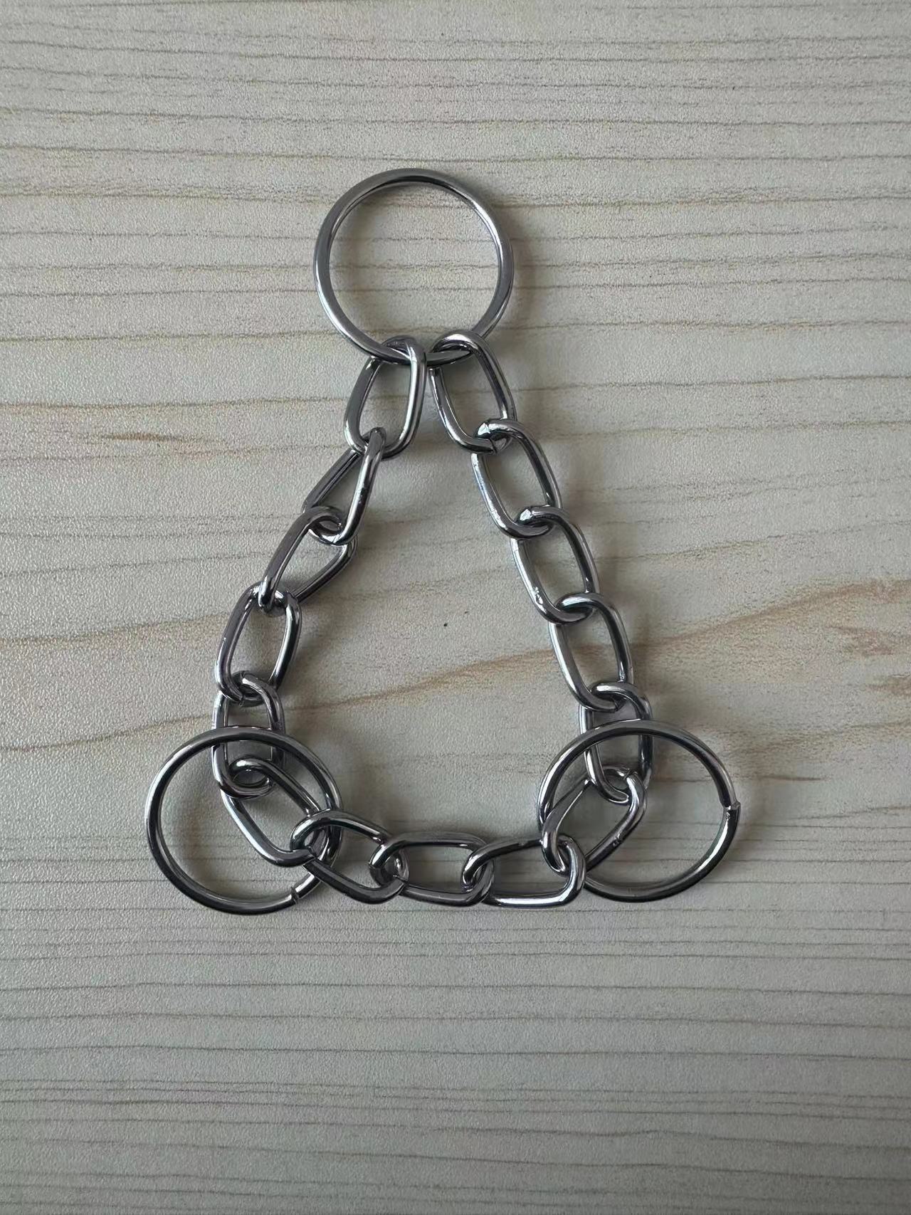 Collier pour chien en fer à trois anneaux et demi-P_voghion.com
