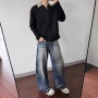 新款水洗美式大码牛仔裤