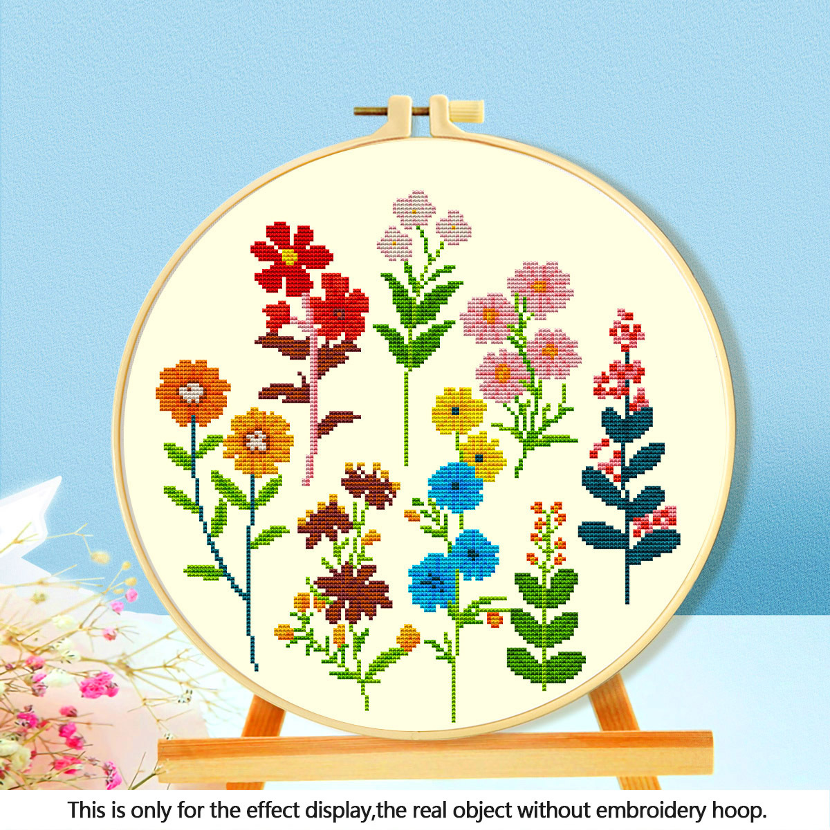 Punto de fábrica cabello lacio nueva serie de flores de mariposa transfronterizo Amazon venta caliente paquete de material de bricolaje de punto de cruz