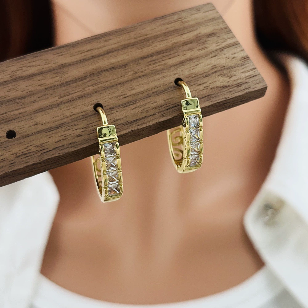 Design fashionable zirconium, earrings, wholesale, trend of season, European style, internet celebrity