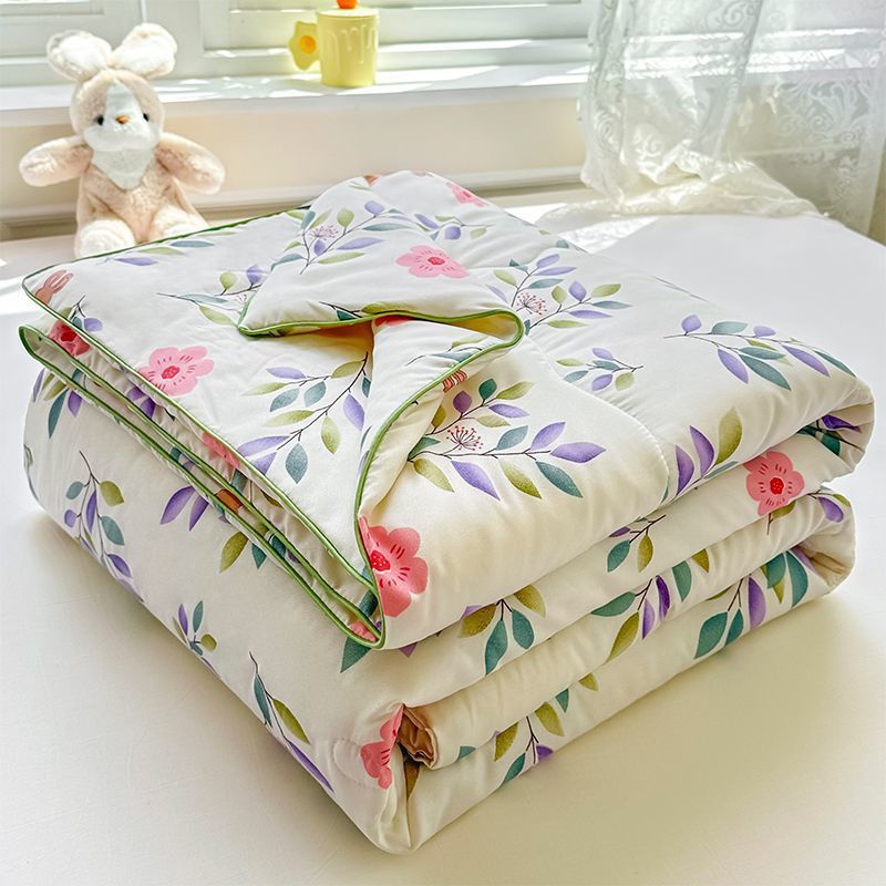 Quilt de verano de algodón lavado con agua aire acondicionado para niños dormitorio de estudiantes de verano delgado edredón de verano pequeño edredón de piel