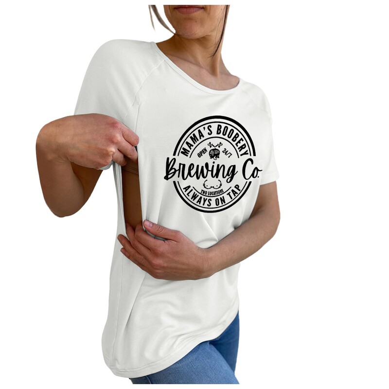 Amazon European and American foreign trade T-shirt ladies short sleeve maternity shirt lactation in stock wholesale Amazon European and American foreign trade T-shirt ladies short sleeve maternity shirt lactation in stock wholesale