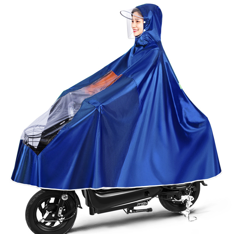 Coche eléctrico impermeable motocicleta poncho extra-grande engrosada sola moda máscara impermeable bicicleta impermeable adulto