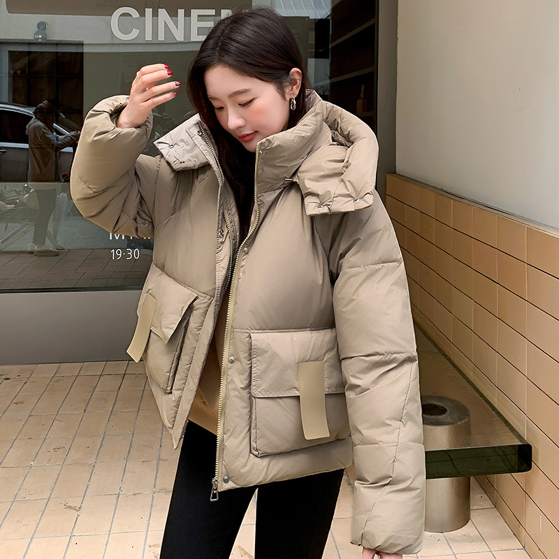 2025 nueva chaqueta de algodón coreana de placa corta, chaqueta de algodón caliente y cómoda de invierno, nueva chaqueta simple image 5