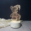 Night light, touch acrylic creative design table lamp, 3D, three colors, Birthday gift