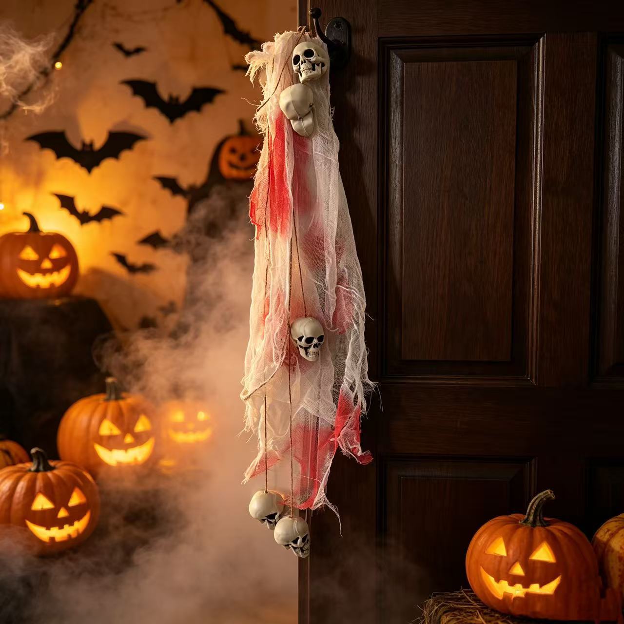 Halloween House embrujado bar KTV accesorios de decoración gaza huevo pequeño cráneo colgante decoración
