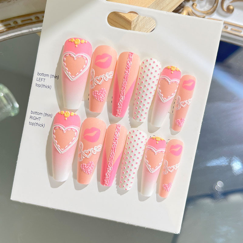 Nuevas uñas portátiles para adultos, uñas en relieve estéreo, parches de manicura, uñas postizas, uñas terminadas, uñas largas de ballet