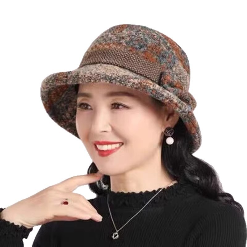 老太太帽子女秋冬盆帽加厚保暖妈妈渔夫帽冬季奶奶防寒中老年人帽|undefined
