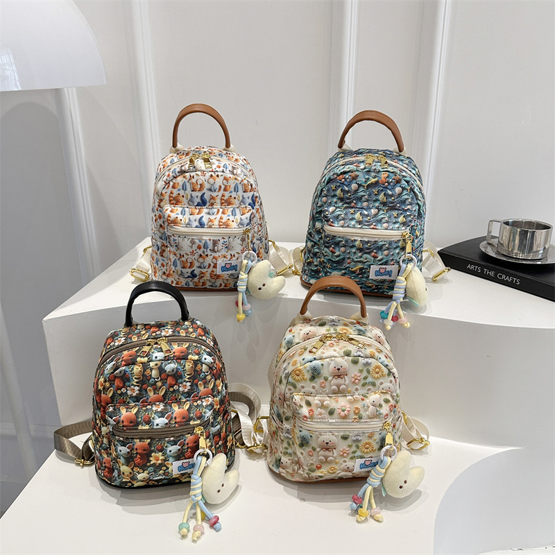Nueva mochila linda de dibujos animados estilo coreano moda con estampado de moda bolso de mujer 2025 bolso de mujer de viaje ligero