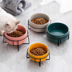 アマゾンセラミック猫用ボウル鉄製スタンド付き猫用ウォーターボウル大型犬用ボウル犬用ダブルボウル給水給餌卸売ペット用品