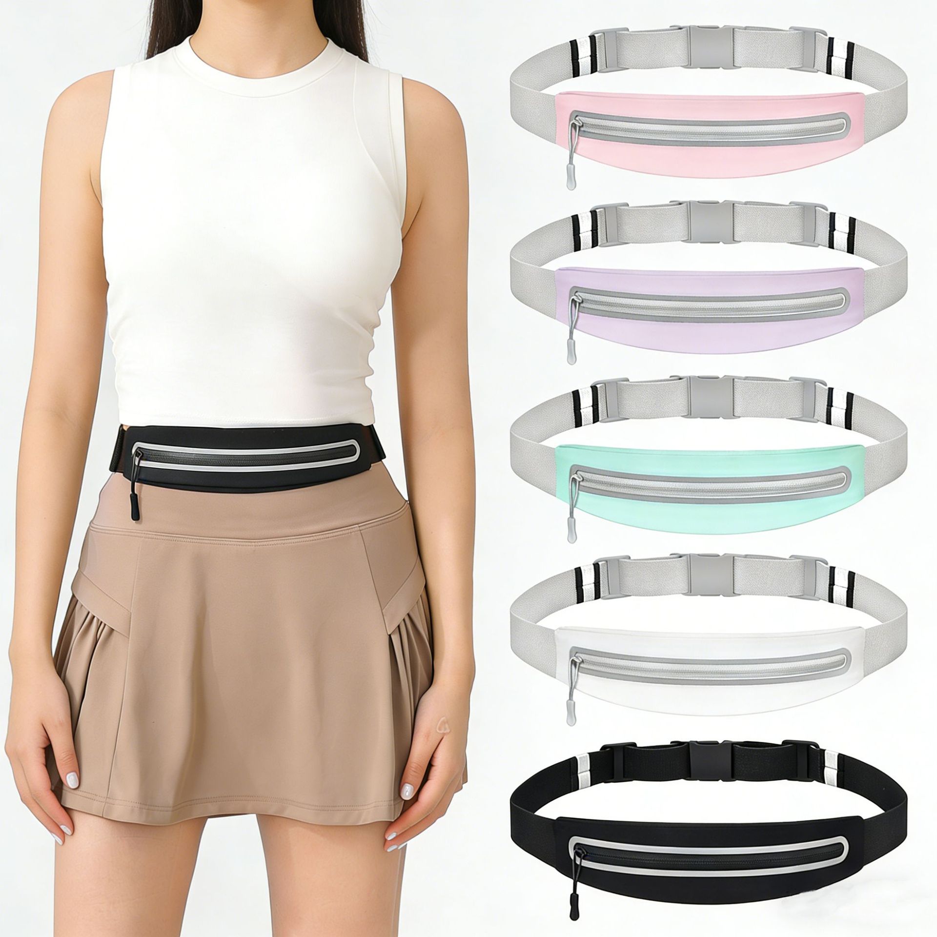 Men's and women's fitness single bag running phone waist bag belt mini small bag multi-functional fitness phone bag outdoor