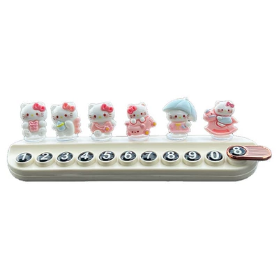 Nömrəli dayanma kartı – Pink Cute Hello Kitty Temporary Parking