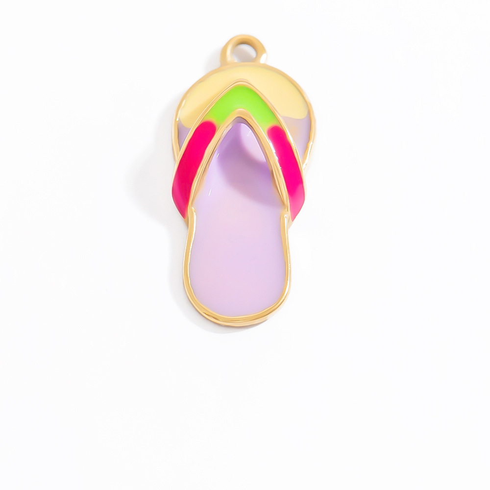 1 Piece Quantity 1 Piece 304 Stainless Steel PVD Coated Real Gold Plated Slippers Apple Ice Cream Polished Pendant DIY Ornament Accessories