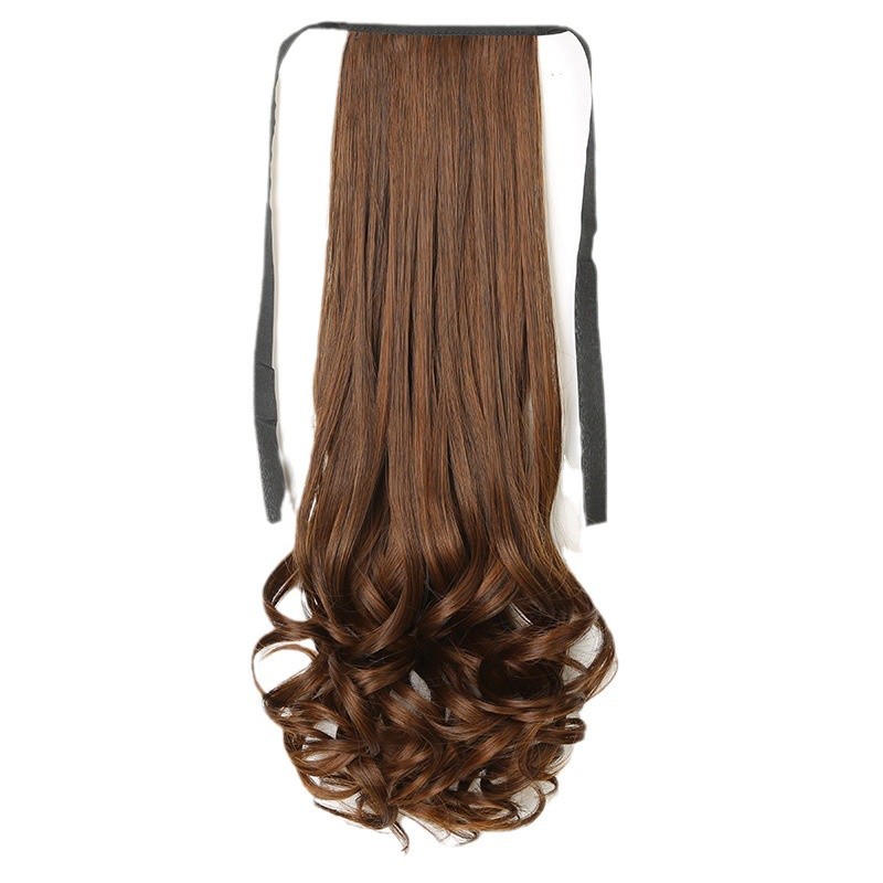 Coleta de Caballo Larga Rizada con Cinta Sintética Ondulada image 7
