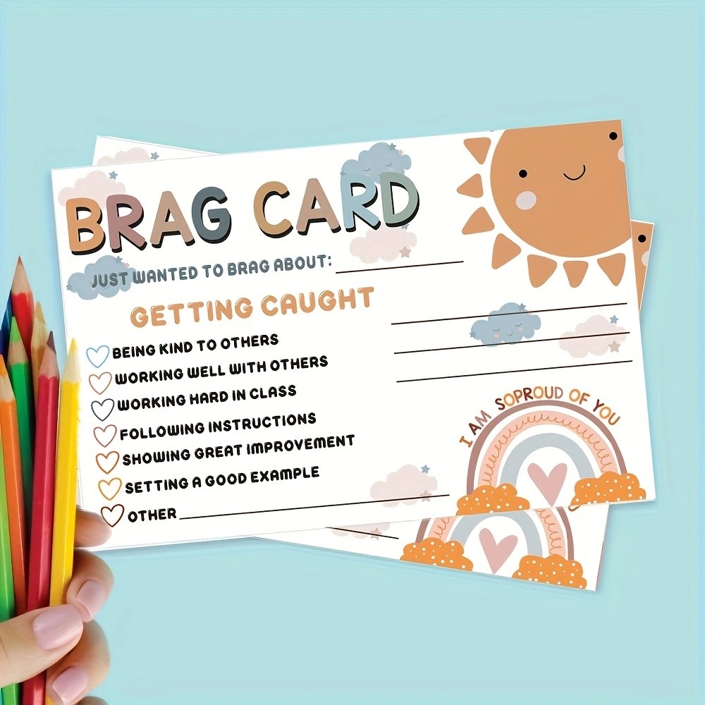跨境现货波西米亚课堂良好行为激励卡空白可手写明信片Brag Card