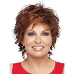 Direct Factory Sale Short Straight Wavy Fringe Brown Red Women's Wig Short Wavy Hair One Piece Hair