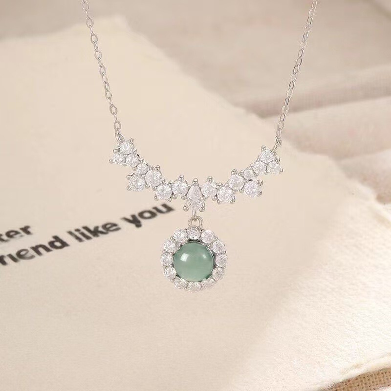 マーメイドシーブルー天使の涙ペンダント、小さな新鮮なデザインのペンダント、ファッショナブルでクールな鎖骨チェーン|undefined