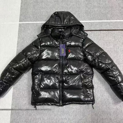 Cross-Border Rl Stylish Pony Embroidery Shiny Half-High Collar Detachable Collar down Jacket Men's Cotton European Size Popular Coat Cross-Border Rl Stylish Pony Embroidery Shiny Half-High Collar Detachable Collar down Jacket Men's Cotton European Size Popular Coat
